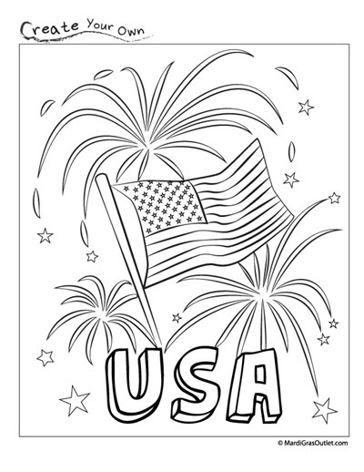 Patriotic fireworks usa coloring page memorial day coloring pages flag coloring pages american flag coloring page