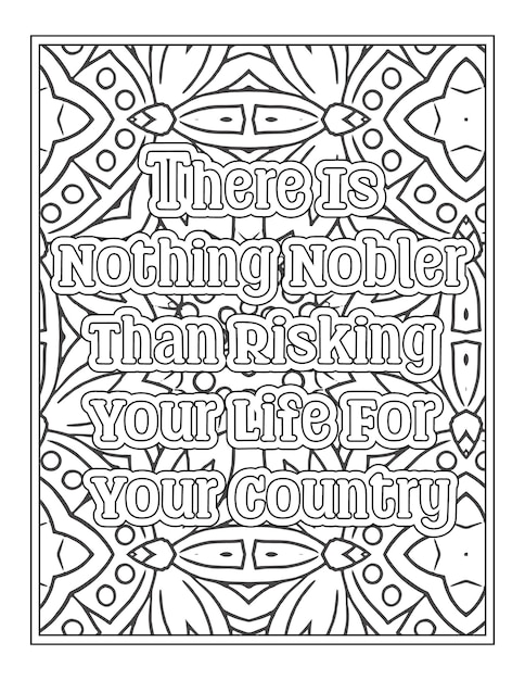 Premium vector patriotic quotes coloring pages for kdp coloring pages