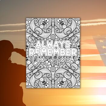 Memorial day doodle quotes mandala coloring pages