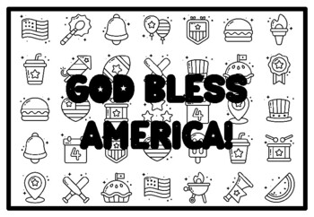 God bless america fourth of july activity patriotic coloring pages