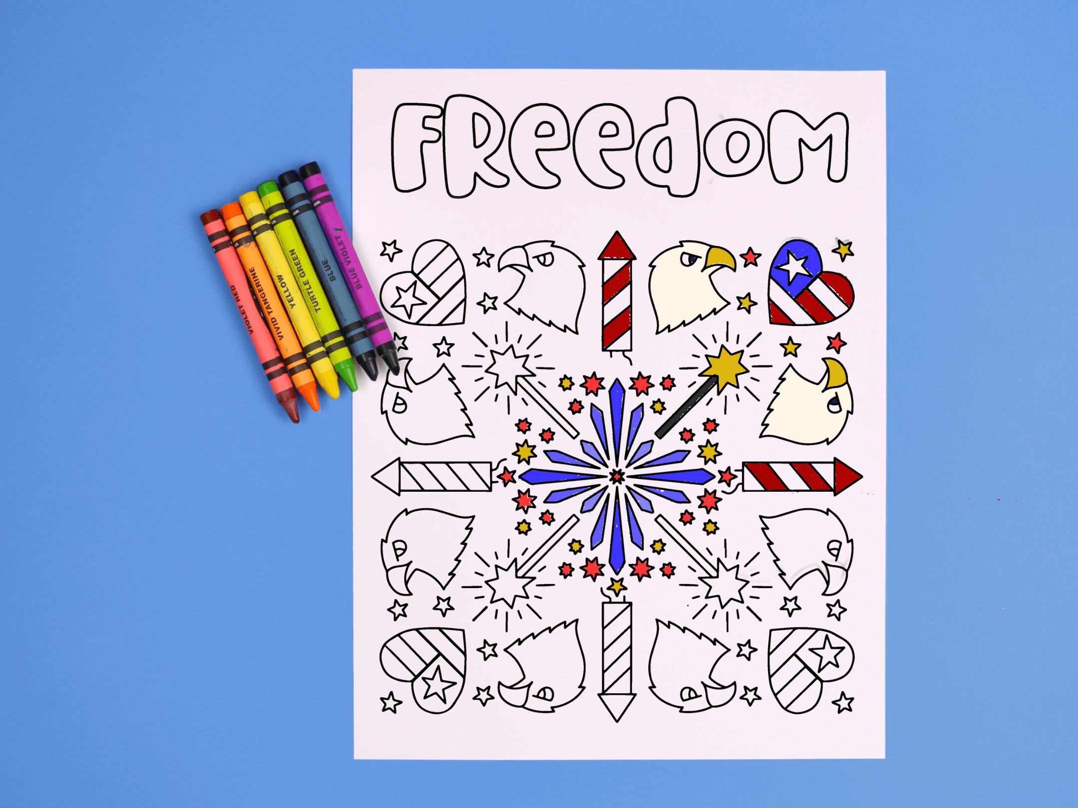 Free patriotic coloring page crafts mad in crafts