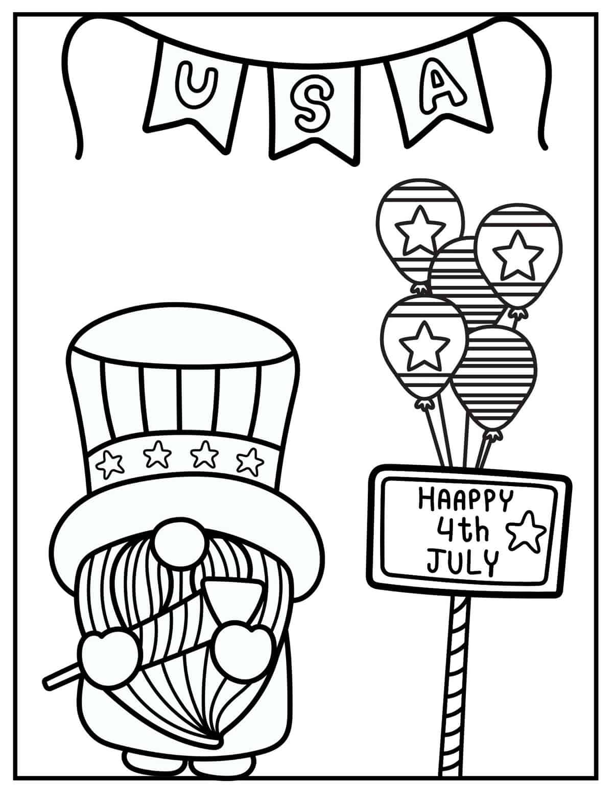 Free th of july coloring pages