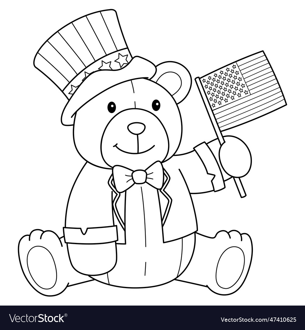 Patriotic teddy bear vector images