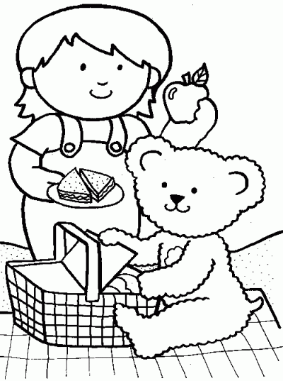 Picnic friends coloring page fun family crafts