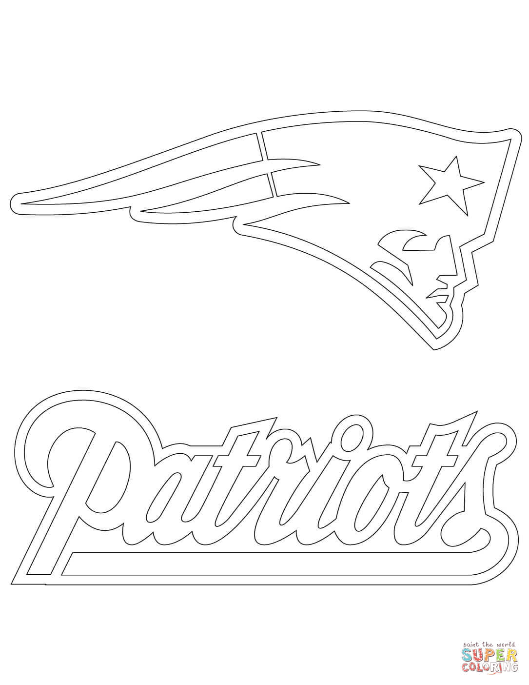 New england patriots logo coloring page free printable coloring pages