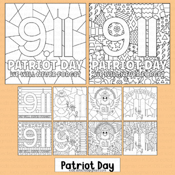 Patriot day coloring pages september activities math craft pop art board