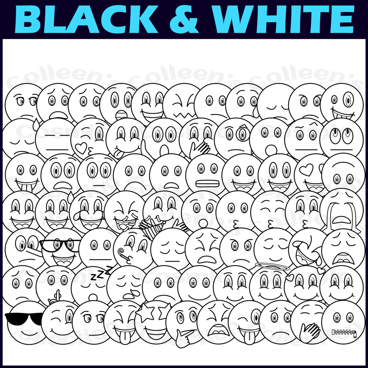 Standard faces emoji clipart