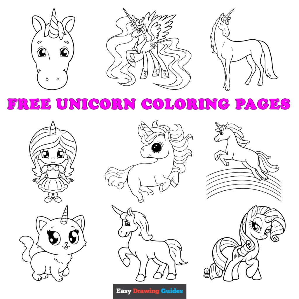 Free printable unicorn coloring pages for kids