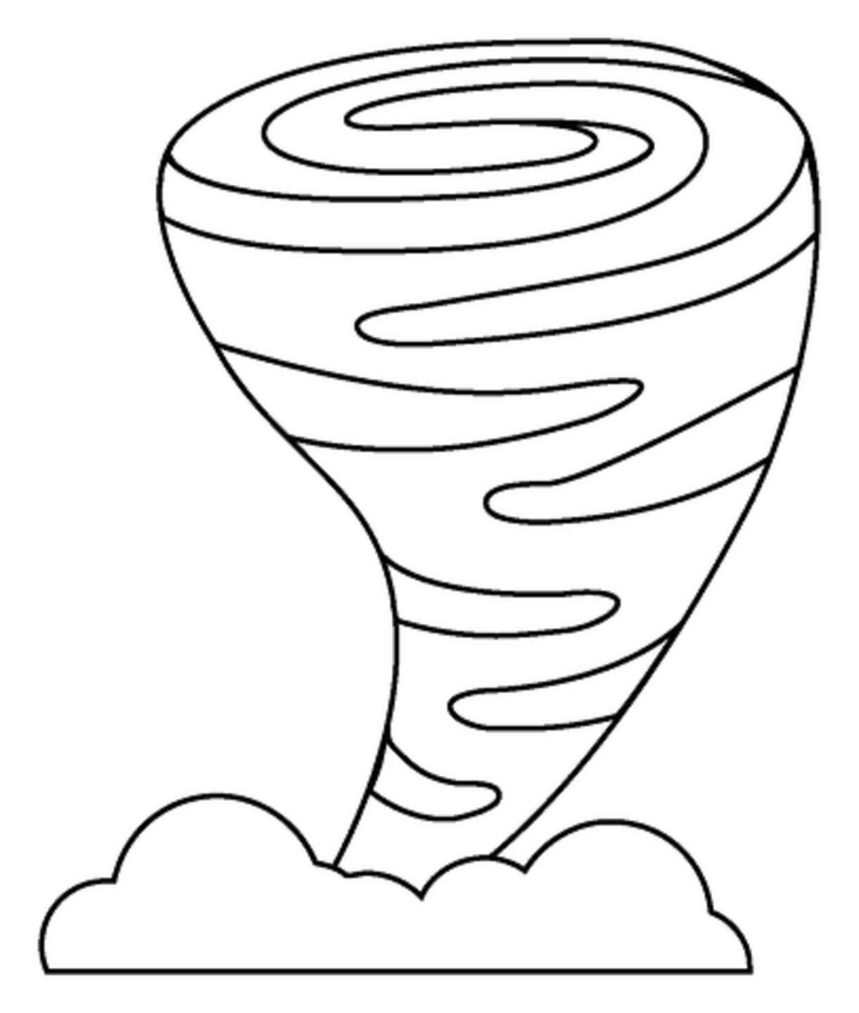 Tornado in country coloring page