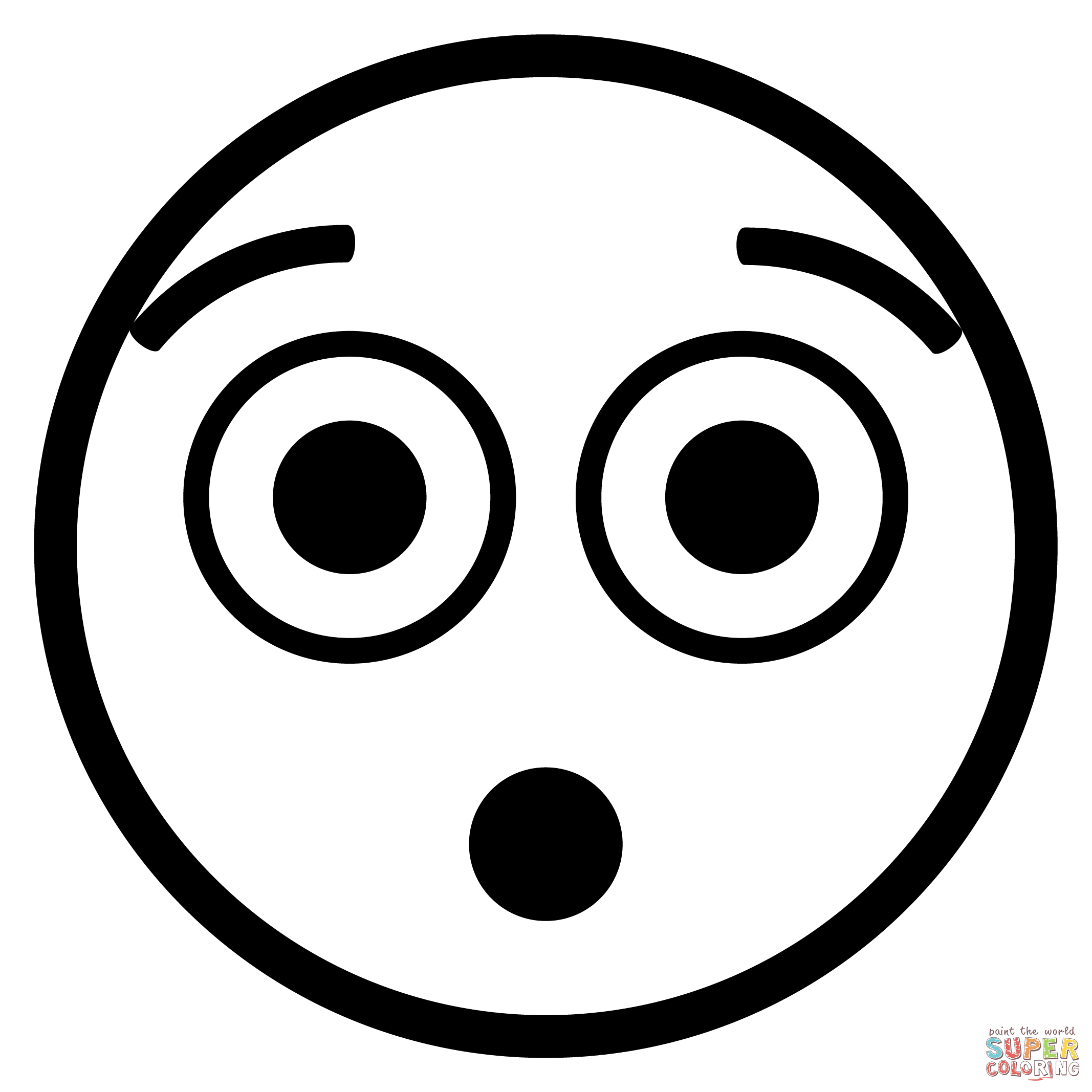 Flushed face emoji coloring page free printable coloring pages