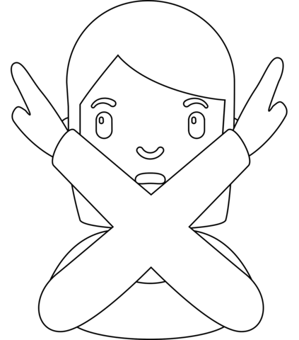 No gesture emoji coloring page free printable coloring pages