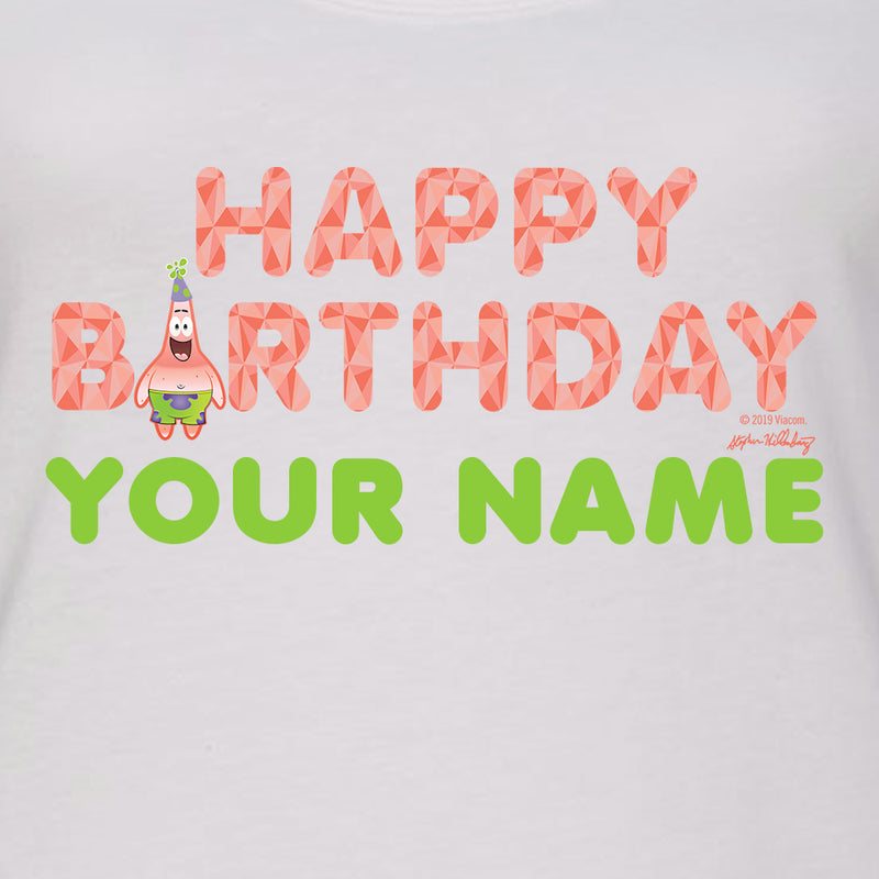 Patrick star happy birthday emoji personalized womens racerback tank â spongebob squarepants shop