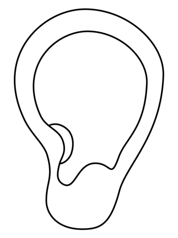 Ear emoji coloring page free printable coloring pages