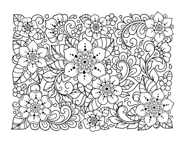 Pattern coloring book stock photos pictures royalty