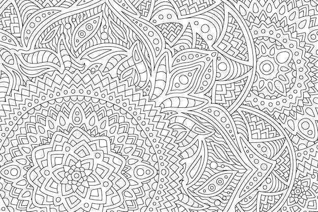 Premium vector adult coloring book page with abstract pattern