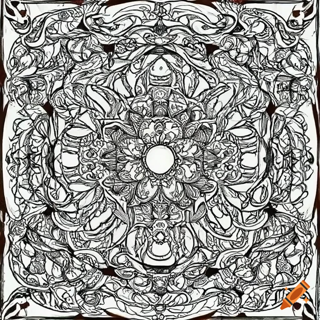 Coloring pages for adults featuring geometric patterns and mandalas in art nouveau style on