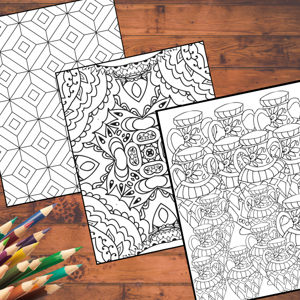 Adult coloring book for stress reduction patterns digital â half of gabby