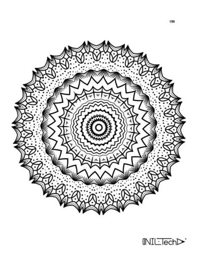 Adult coloring book with stress relieving mandala patterns