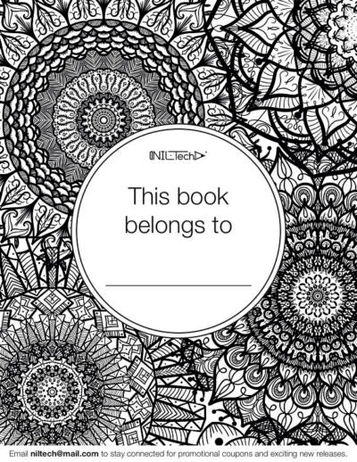 Adult coloring book with stress relieving mandala patterns