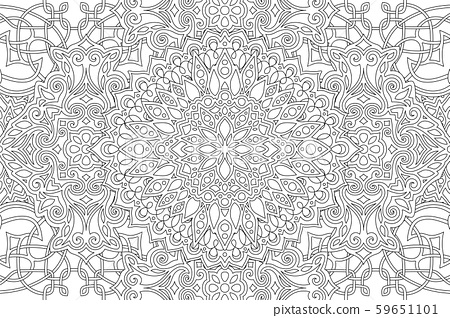 Art for adult coloring book with linear pattern