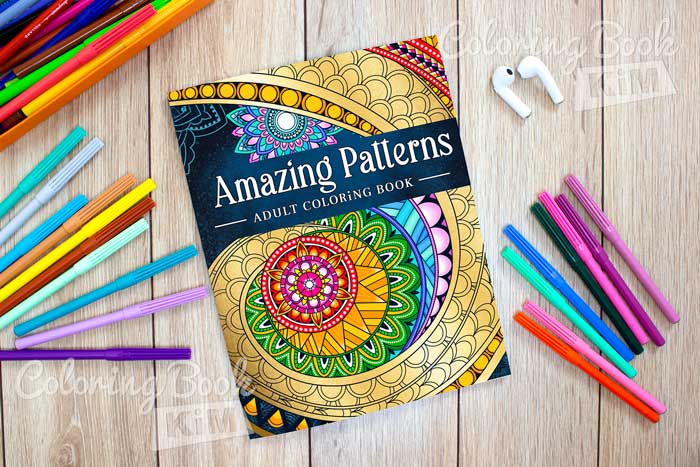 Amazing patterns adult coloring book stress relieving mandala style