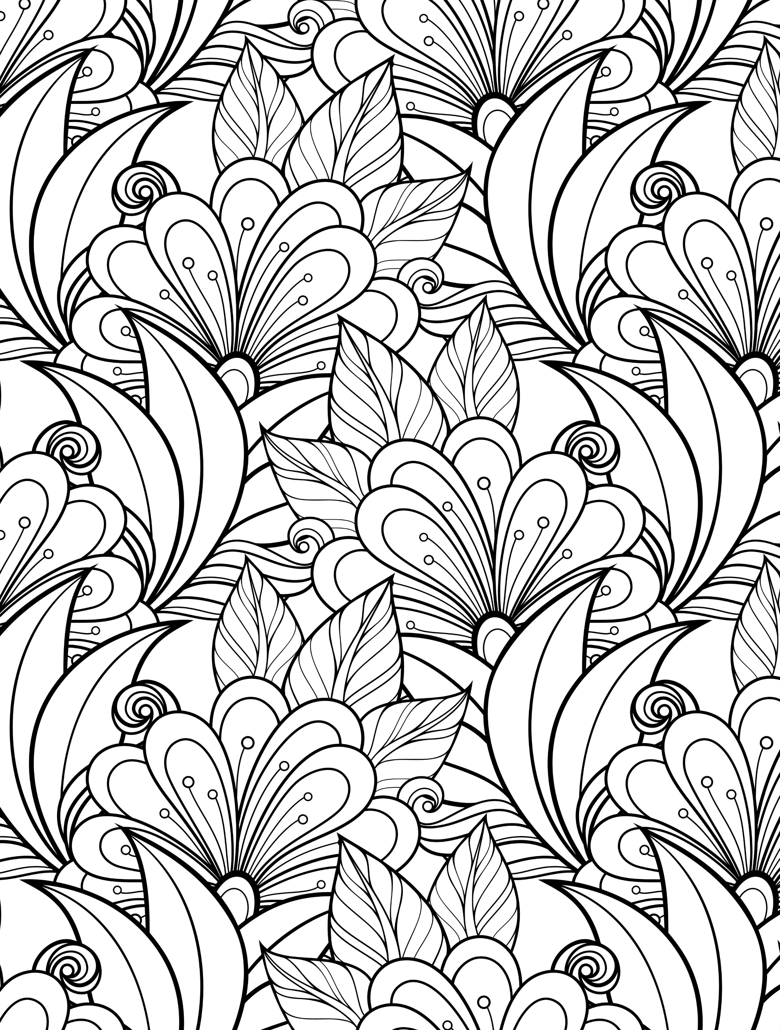 Floral coloring pages for adults