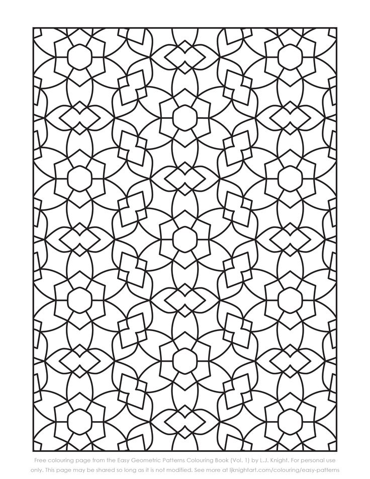 Free easy pattern colouring page geometric coloring pages pattern coloring pages coloring pages