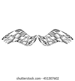 Angel bird wings ornate silhouette vector stock vector royalty free