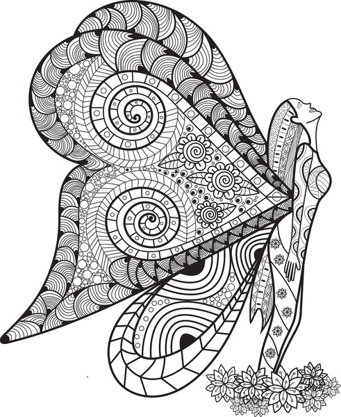 Adult coloring pages angel wings images stock photos d objects vectors