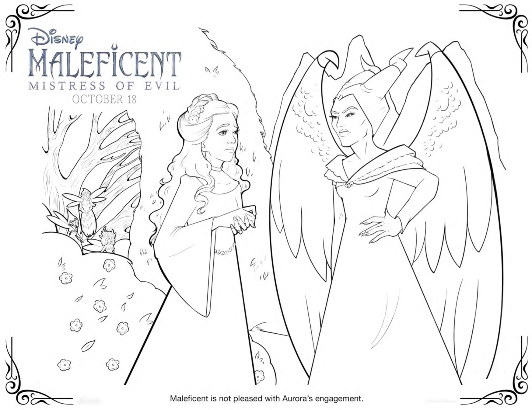 Maleficent mistress of evil party ideas diy headband coloring sheets and recipes â popcorner reviews