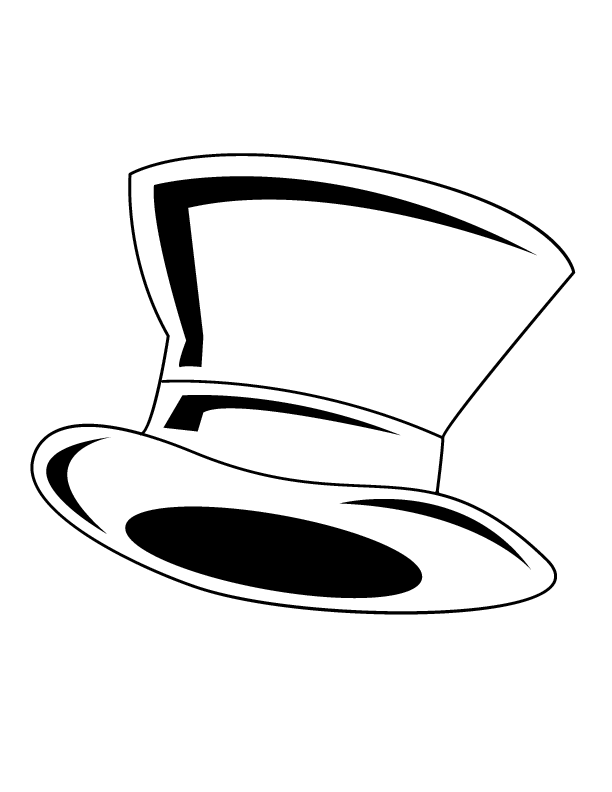 Printable top hat coloring page