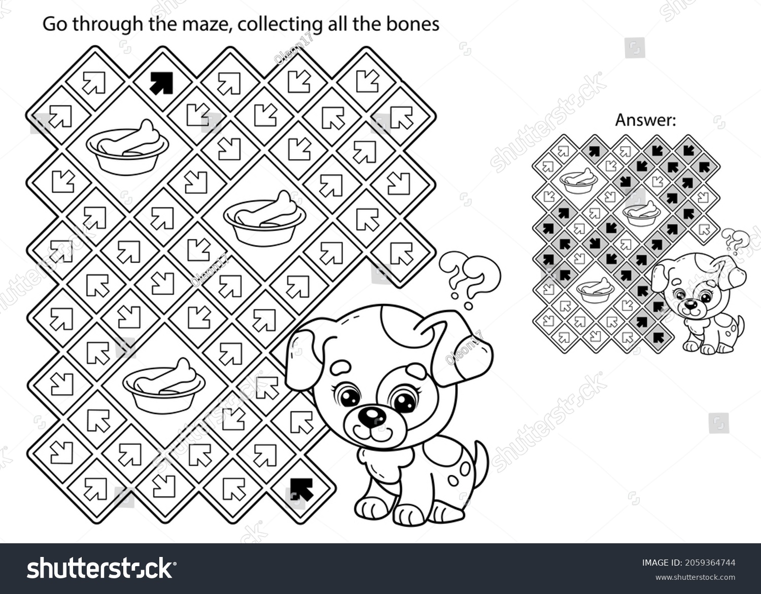Dog colouring puzzle royalty