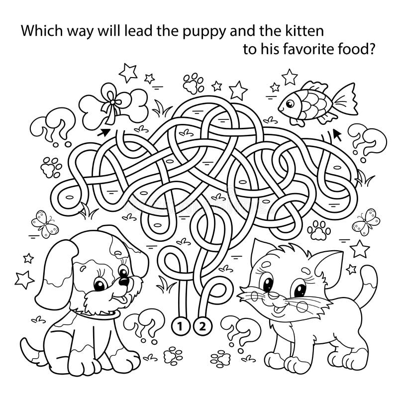 Dog maze coloring stock illustrations â dog maze coloring stock illustrations vectors clipart