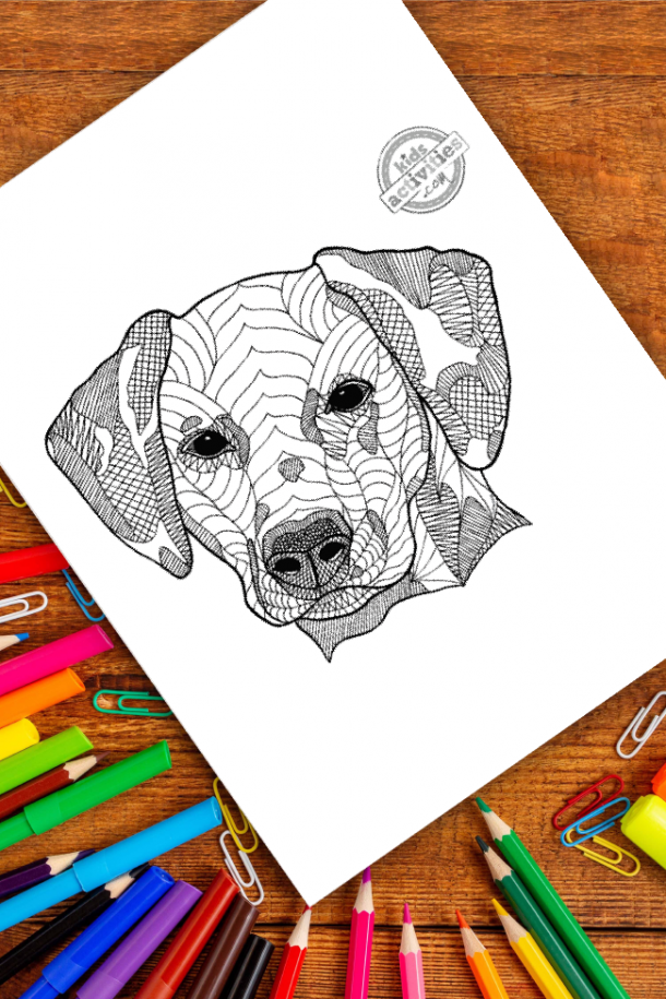 Dazzling zentangle dog coloring page kids activities blog