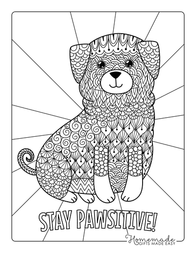 Free dog coloring pages for kids adults