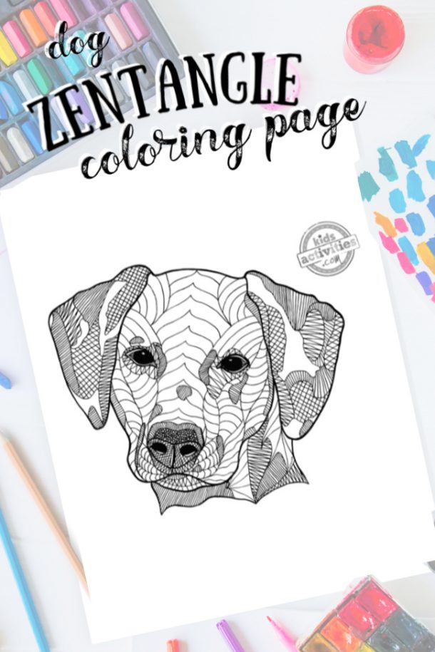 Dazzling zentangle dog coloring page kids activities blog