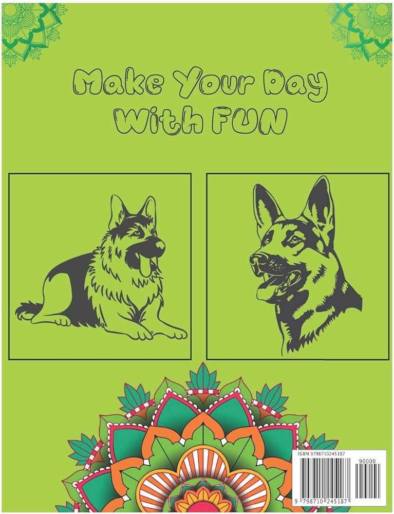 German shepherd coloring book for kids cute dogs and puppies for kids coloring book with fun pattern best gift for dog lovers also german shepherd book for their children drawing activities