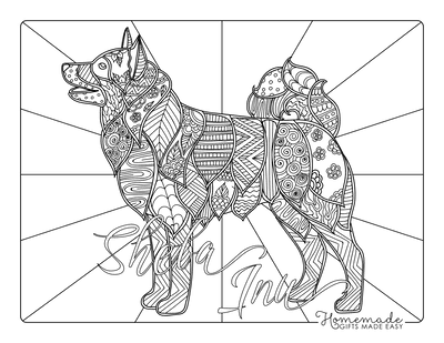 Free dog coloring pages for kids adults