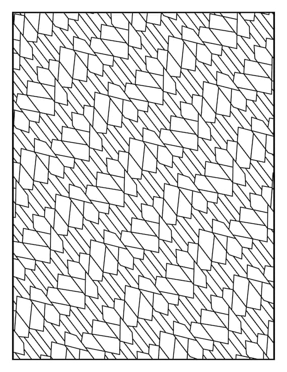 Coloring page geometric lines squares rectangles repeating pattern printable