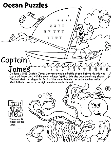 Ocean puzzles coloring page