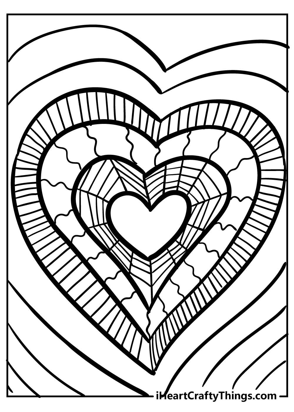 Heart coloring pages free printables