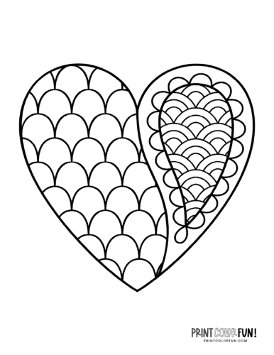 Printable heart coloring pages a huge collection of hearts for coloring crafting learning at