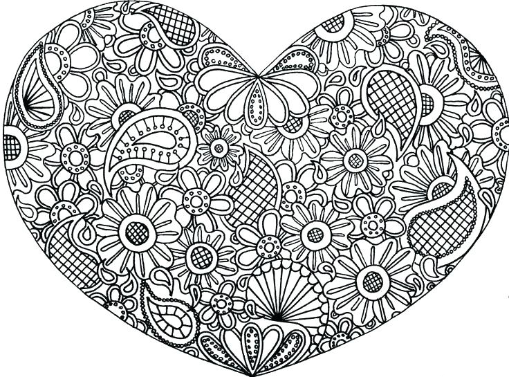 Hearts coloring pages for adults