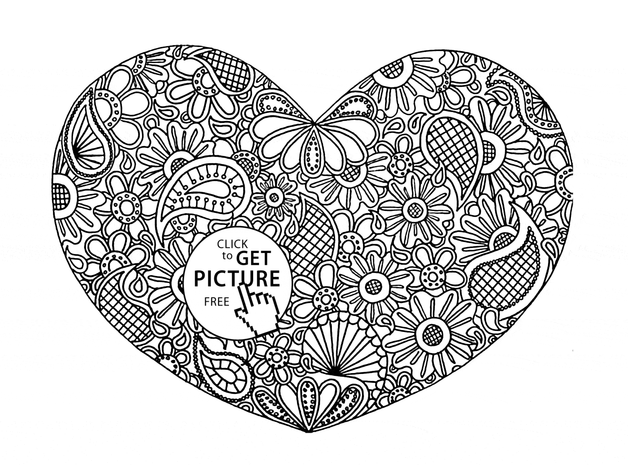 Heart with pattern coloring page for kids for girls coloring pages printables freeâ precious moments coloring pages heart coloring pages pattern coloring pages