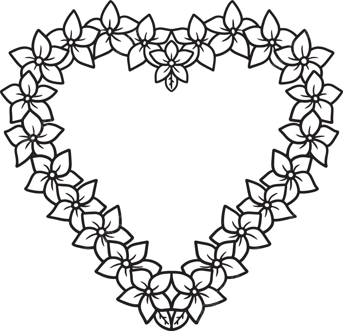 Heart flower isolated coloring page for kids coloring book united heart vector coloring book united heart png and vector with transparent background for free download