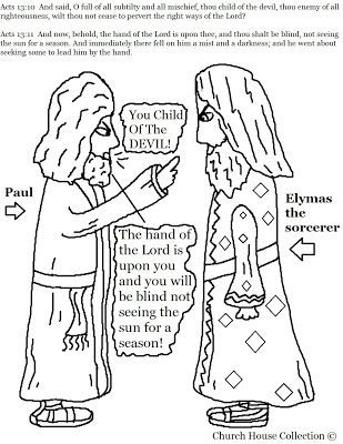 Church house collection blog paul and elymas the sorcerer coloring page bible lessons for kids sunday school coloring pages coloring pages