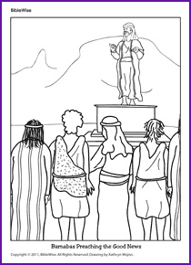 Barnabas preaching the good news barnabas toddler bible bible coloring pages