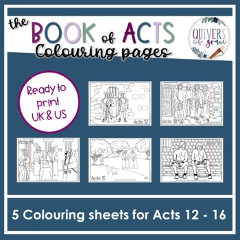 No prep bible coloring sheet the book of acts chapters