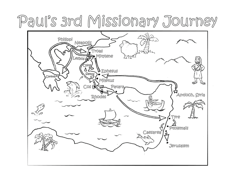 Pauls missionary journeys coloring pages