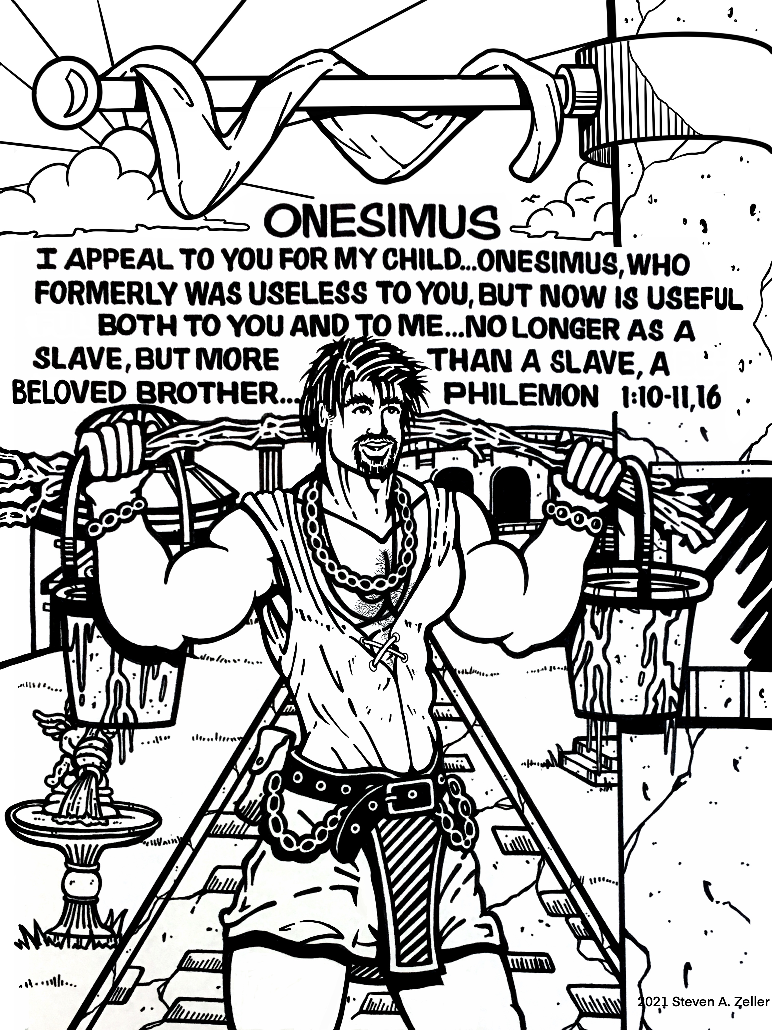 Onesimus bible coloring sheet